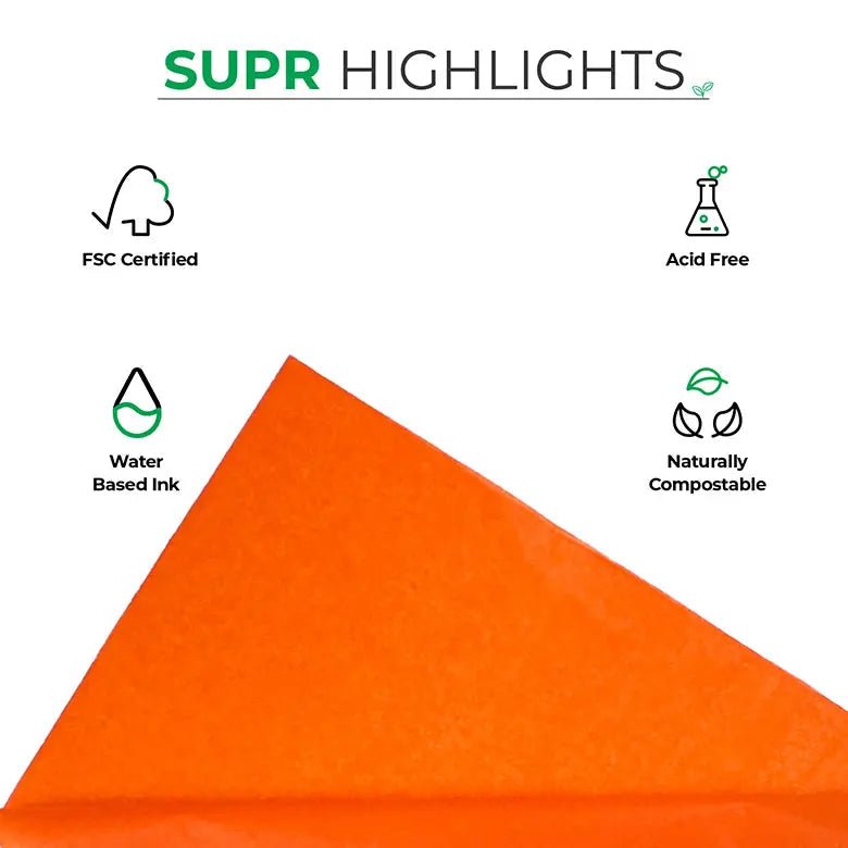Tangerine Tissue Paper for Acid-free, Recyclable & Sustainable Wrapping - product image 2