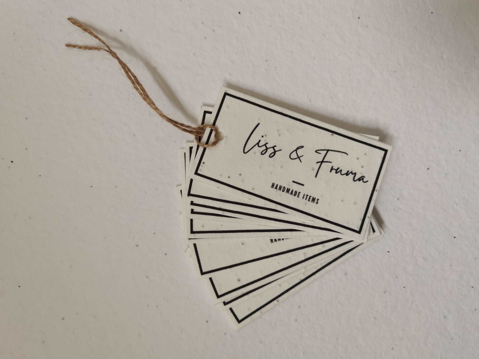 Dun zaad papier hangtags voor merk product en geschenk verpakking