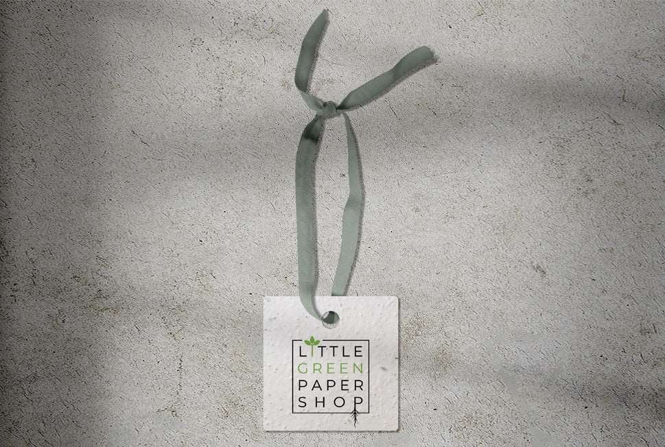 Vierkante zaad papier hangtags voor merk product en geschenk verpakking