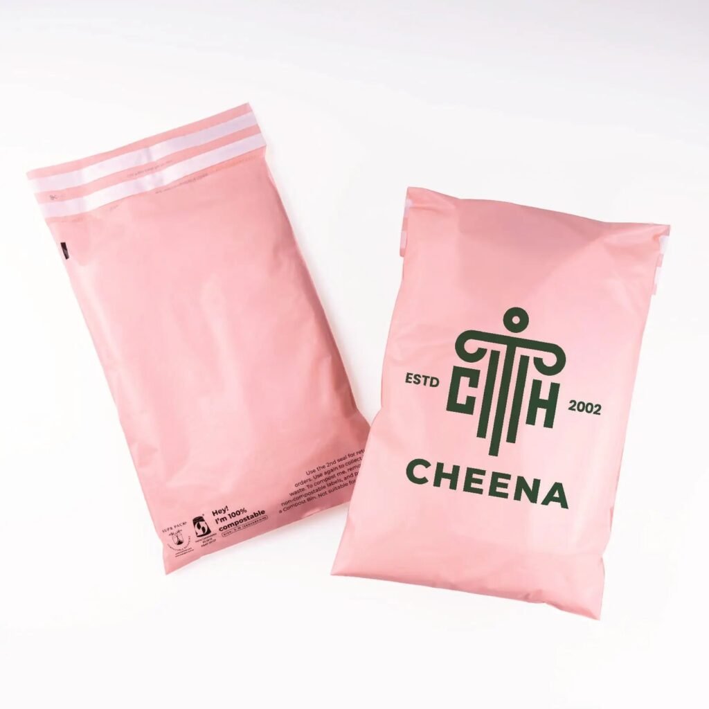 Pink Custom Compostable Mailers with low minimums - product image 1