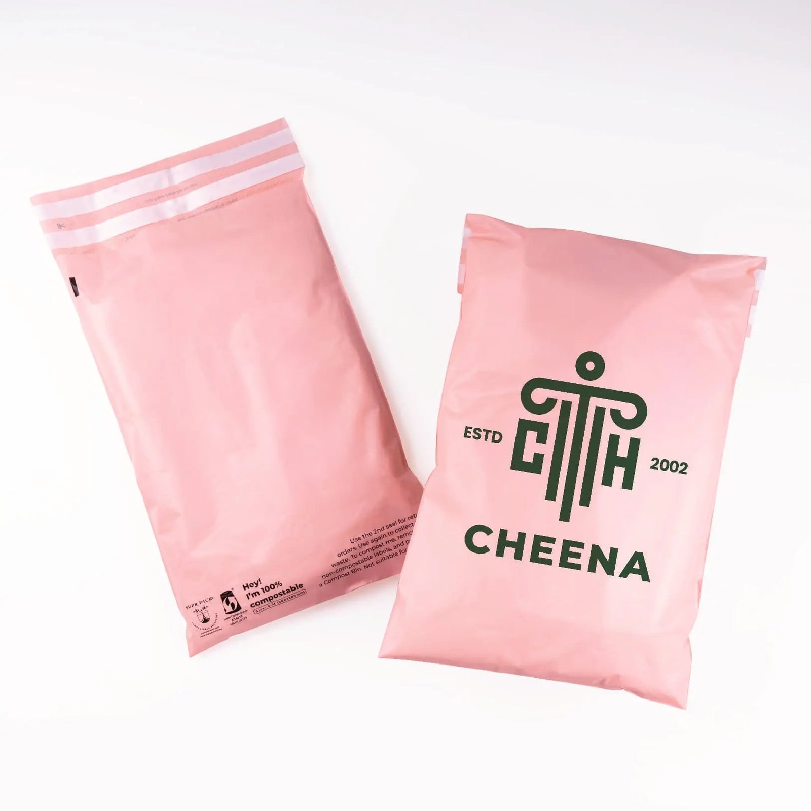 Pink Custom Compostable Mailers with low minimums - product image 1