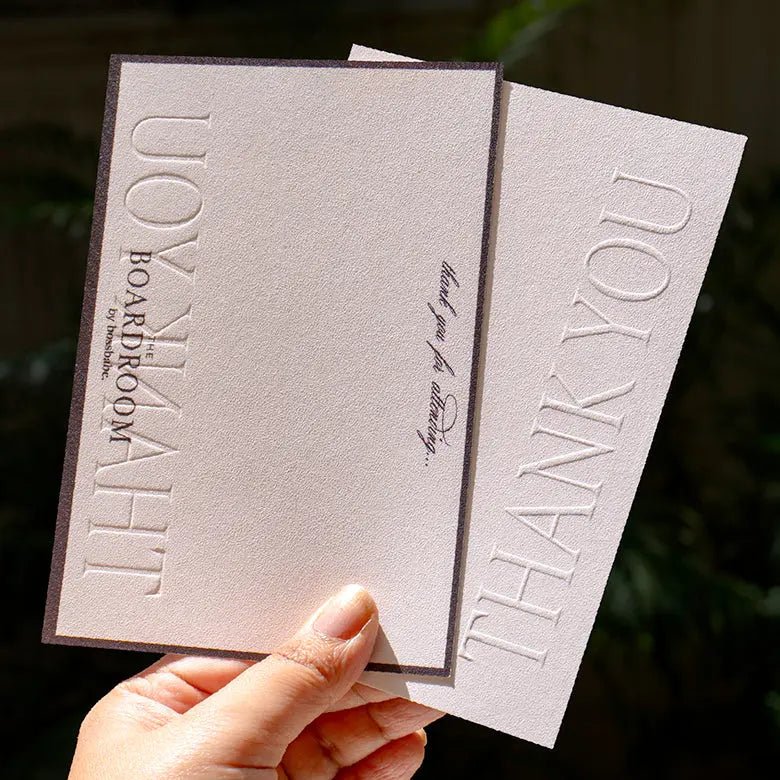 Custom print thank you cards. Luxe Finish, Textured Paper - product image 2