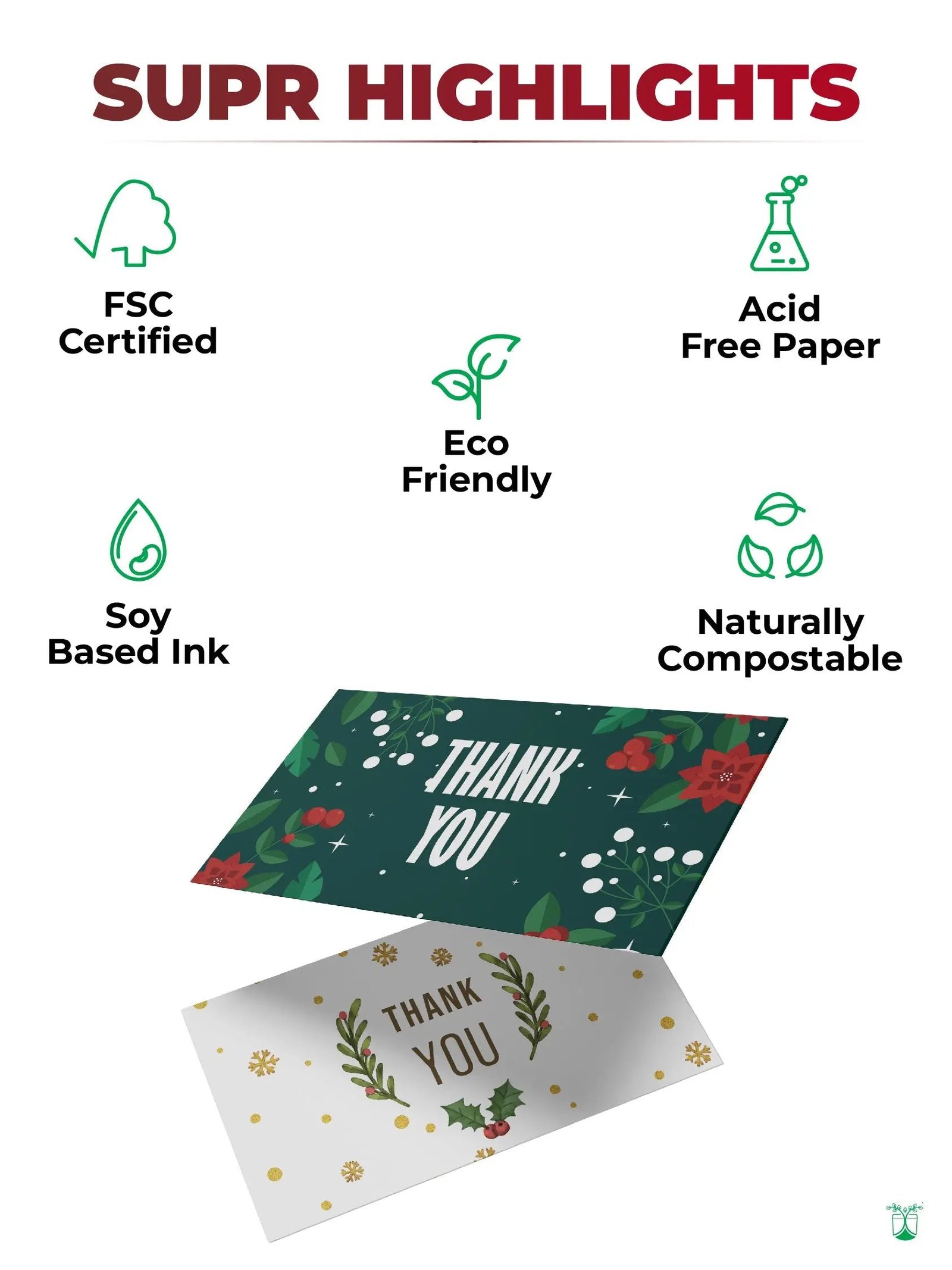 Stock Christmas Cards for Sustainable Festive Packaging- MOQ 100 cards - product image 2