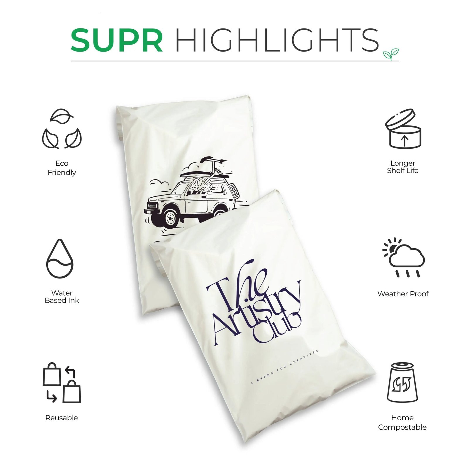 Custom Home Compostable Mailers - Warm grey - product image 3