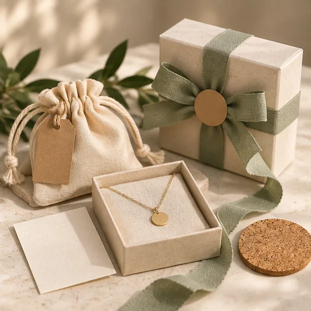 Schmuck Geschenkverpackungen mit Beutel, starre Box, Band und Papierstücke