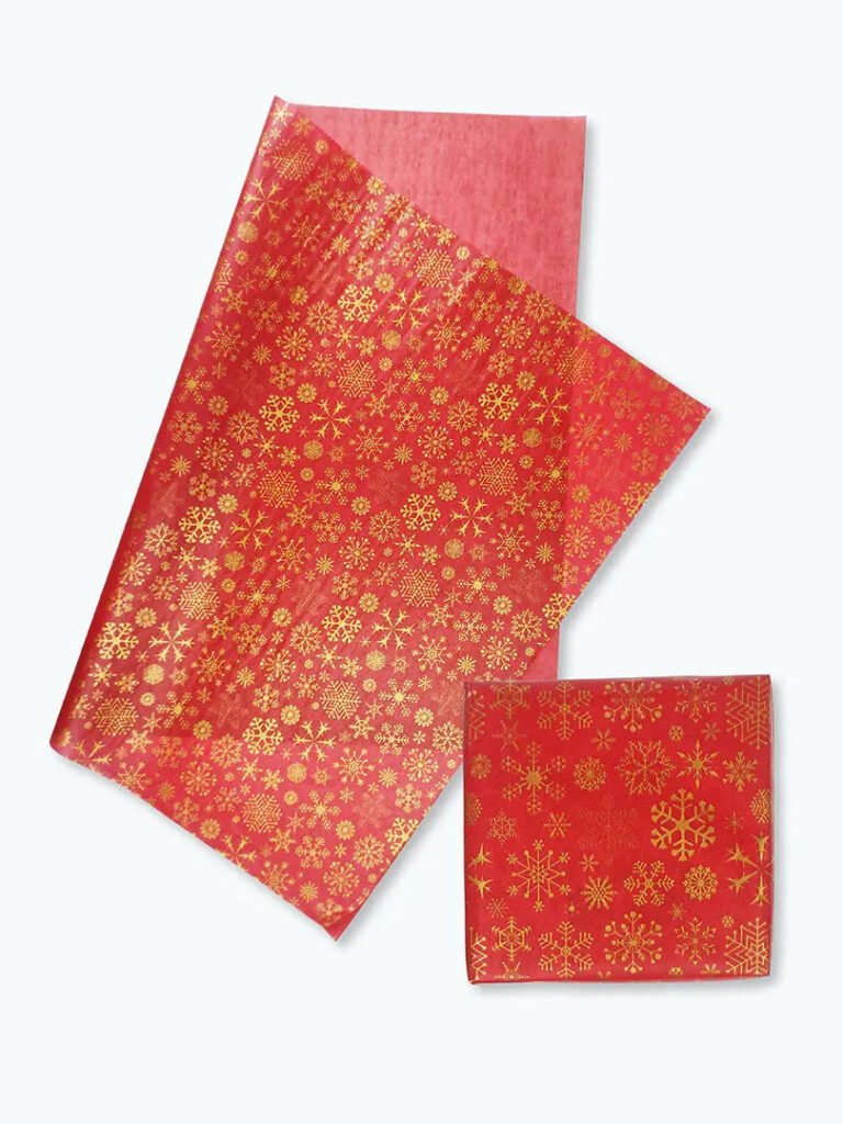 Tissue Paper with Golden Flakes on Red Background - from Pack of 100 Sheets - product image 1
