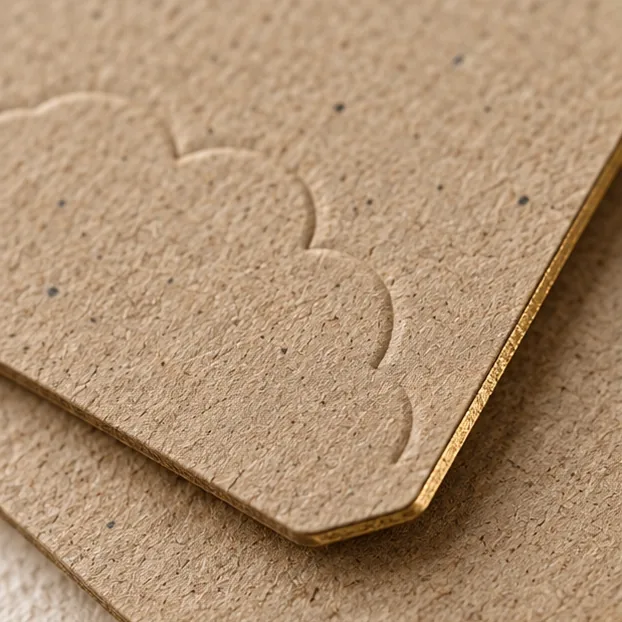 Makrodetail recyceltes Papier hängen Tags mit Blindprägung
