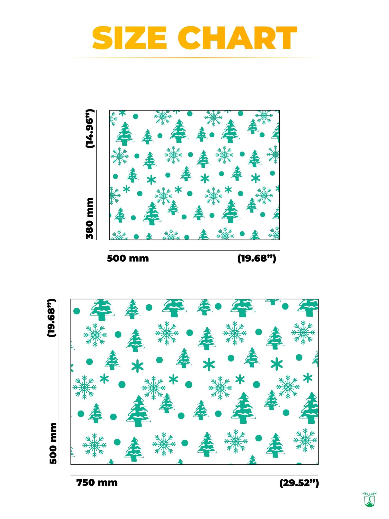 Tissue Wrapping Paper with Green Tree & Snowflakes - from Pack of 100 Sheets - product image 3