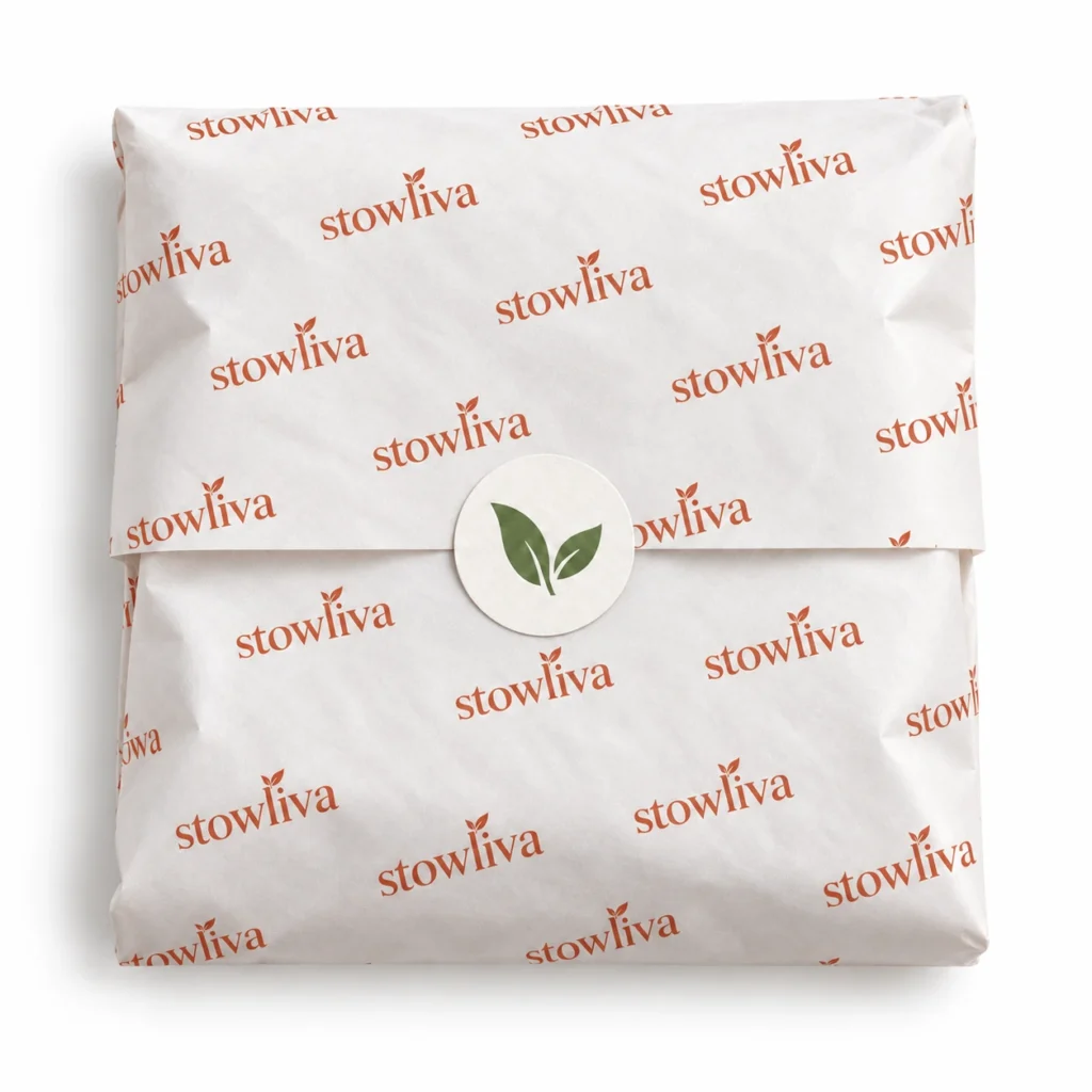 Acid-Free Custom Tissue Paper with Logo & Pattern Design wrapped parcel product photo