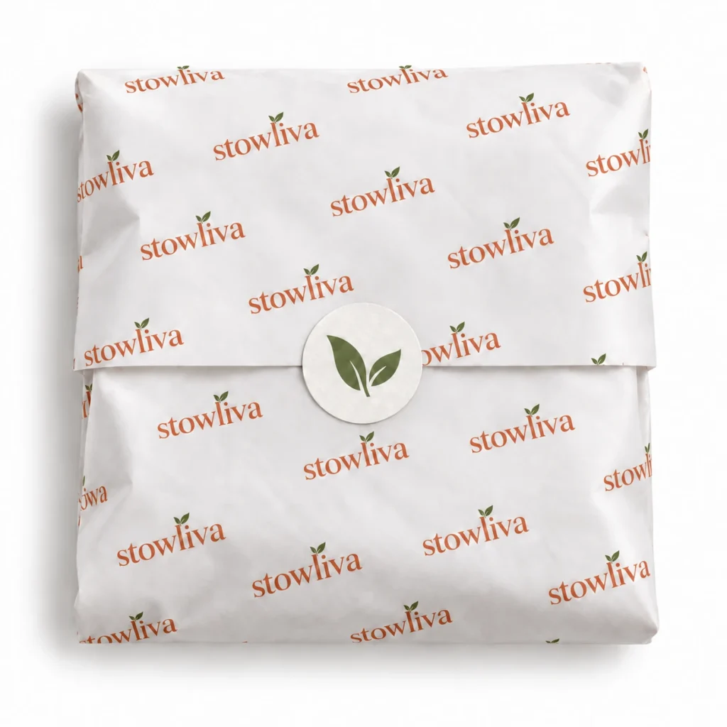 Composteerbaar vloeipapier wikkelpapier met 2 kleuren Afdrukken verpakt pakket product foto