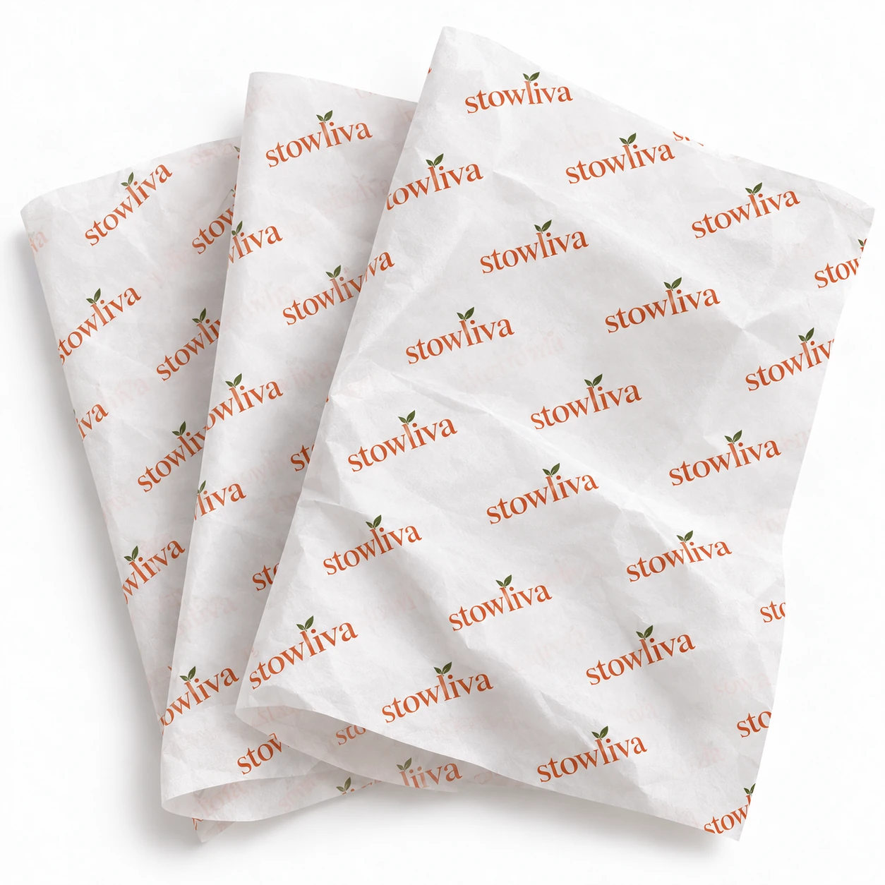 Papier d'emballage de tissu compostable avec 2 couleurs Impression papier de soie plié