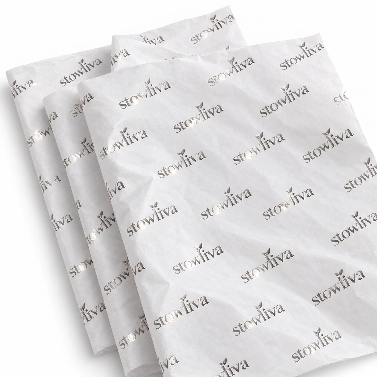 Impression métallique personnalisée papier de soie de luxe Cadeau et marque Emballage papier de soie imprimé plié