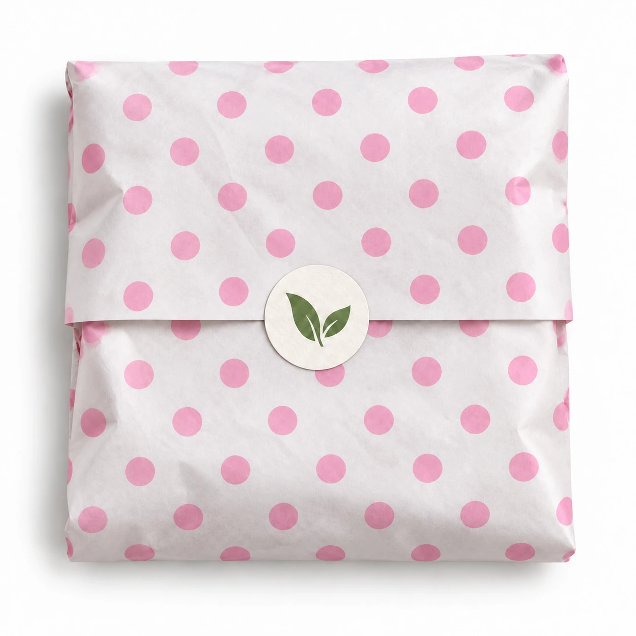 Seidenpapier zum Einwickeln mit gedruckten Pink Polka Dots aus Packung von 100 Blättern verpackt Paket Produktfoto
