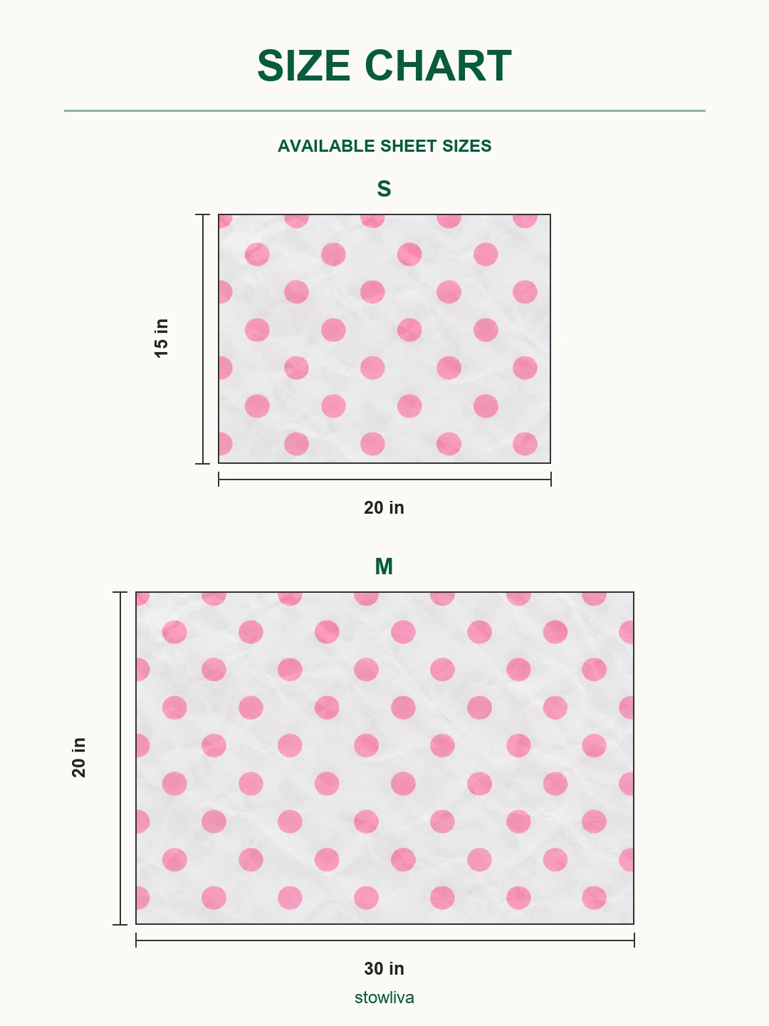 Seidenpapier zum Einwickeln mit gedruckten Pink Polka Dots aus 100 Blättern, die mit dem Muster übereinstimmen